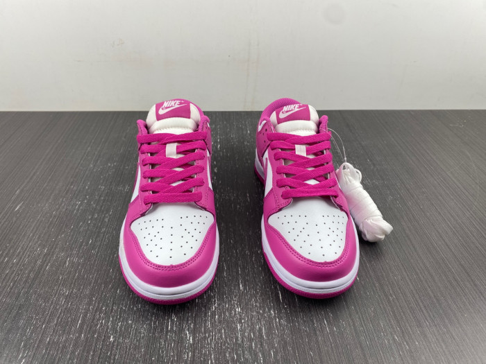 nike dunk low active fuchsia pink white gs fj0704-100