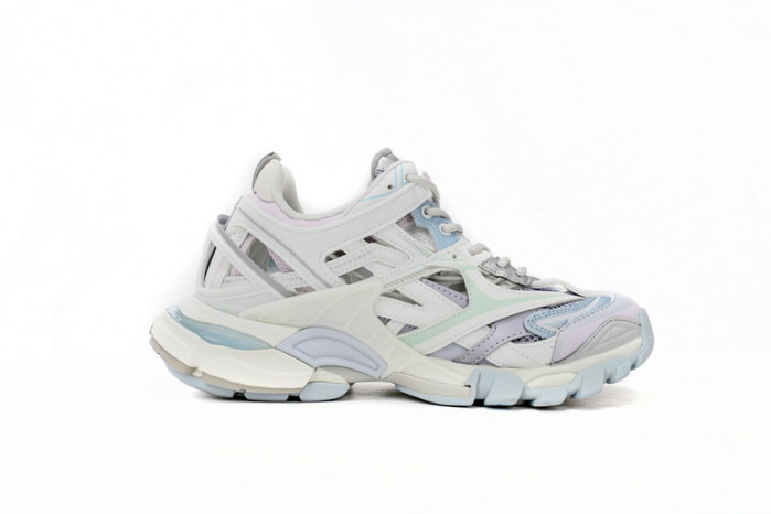 belanciaga Track 2 Sneaker Military Black Pale White Purple 568615 W2GN3 9045