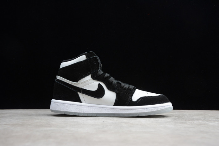 Air Jordan 1 Mid GS Panda White Black Teal Tint KID-BQ6931-103